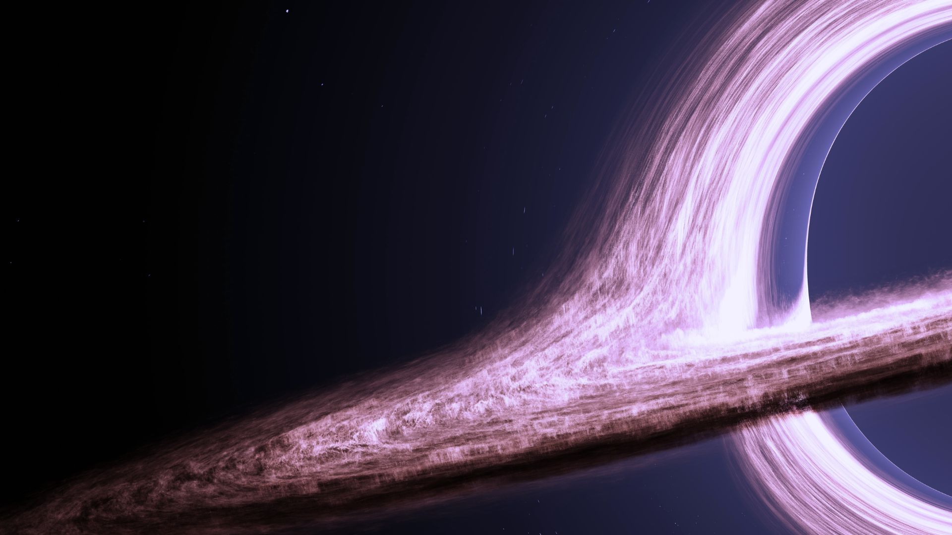 A black hole bending light into a bright ring